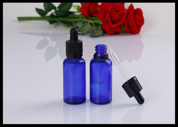 Liquid Medicine / Essential Oil Glass Dropper Bottle 30ml Blue Non - Toxic