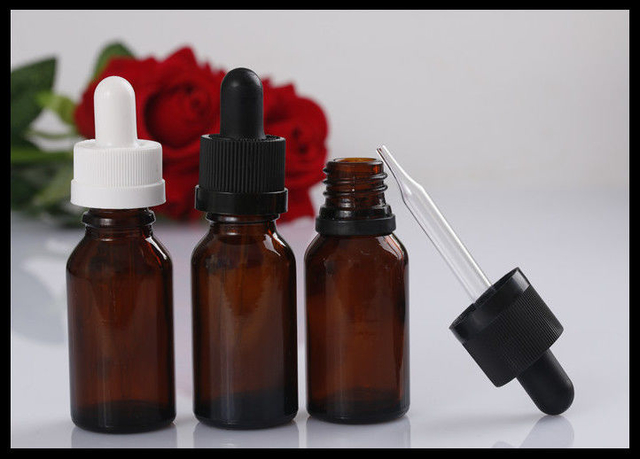 15ml Amber Glass Dropper Bottles With Childproof  Caps And Glass Pipette Essential Oil Bottles