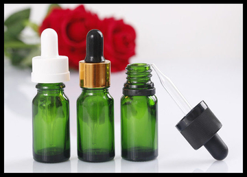 High Standard 10ml Green Small Glass Dropper Bottles For Essential Oils