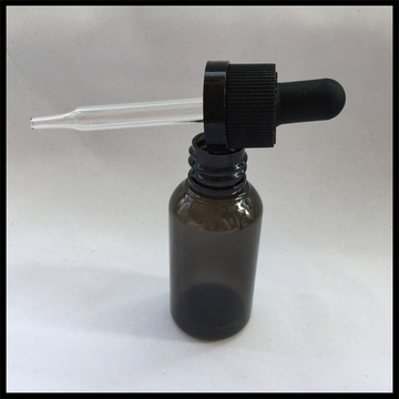 Black 30ml Plastic E Liquid Bottles With Glass Pipette And Childproof Cap Frosted Nipple